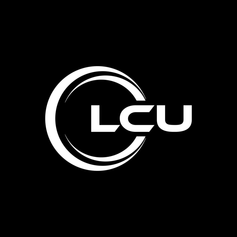 lcu brev logotyp design i illustration. vektor logotyp, kalligrafi mönster för logotyp, affisch, inbjudan, etc.