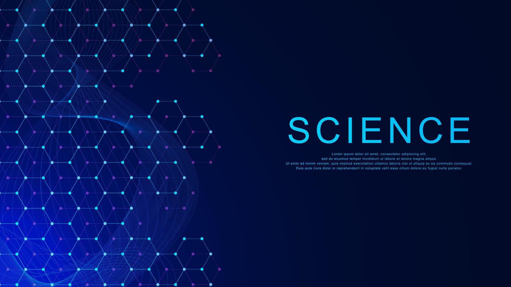 Wissenschaft oder molekular Struktur Hintergrund. Medizin, Chemie, Technologie, wissenschaftlich Design Konzept. Vektor Illustration.