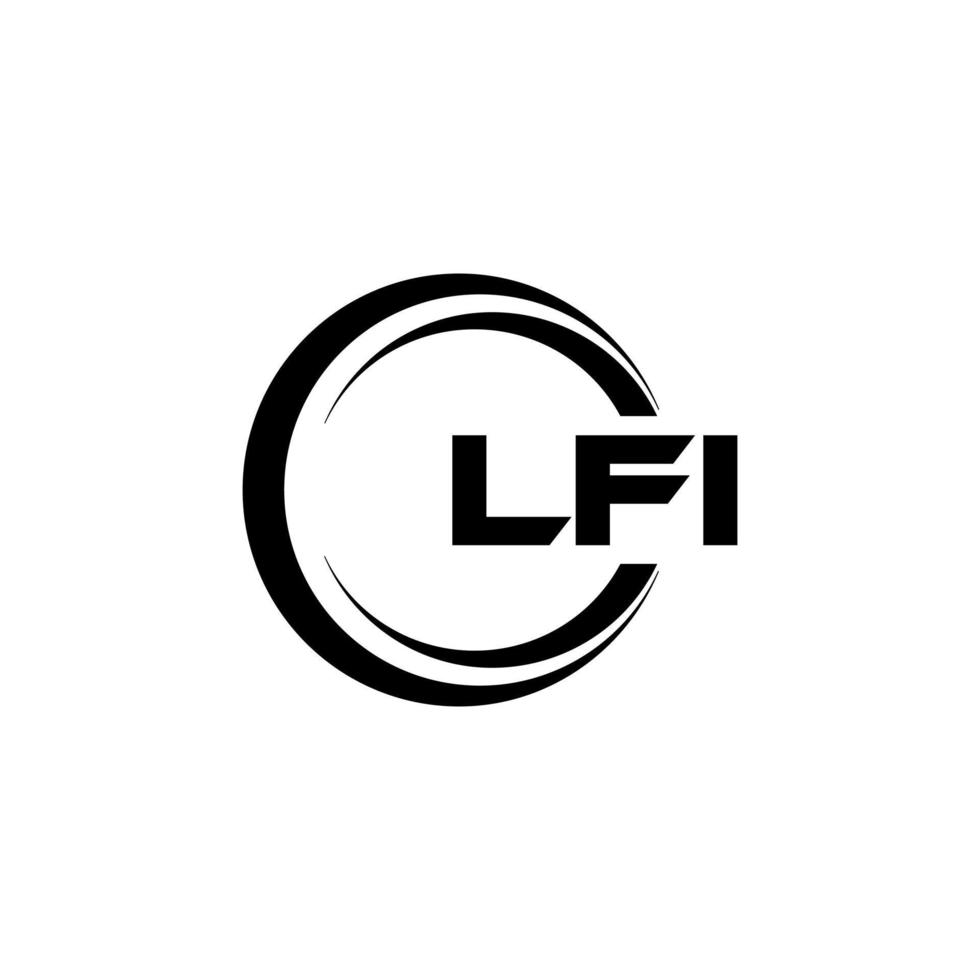 lfi brev logotyp design i illustration. vektor logotyp, kalligrafi mönster för logotyp, affisch, inbjudan, etc.