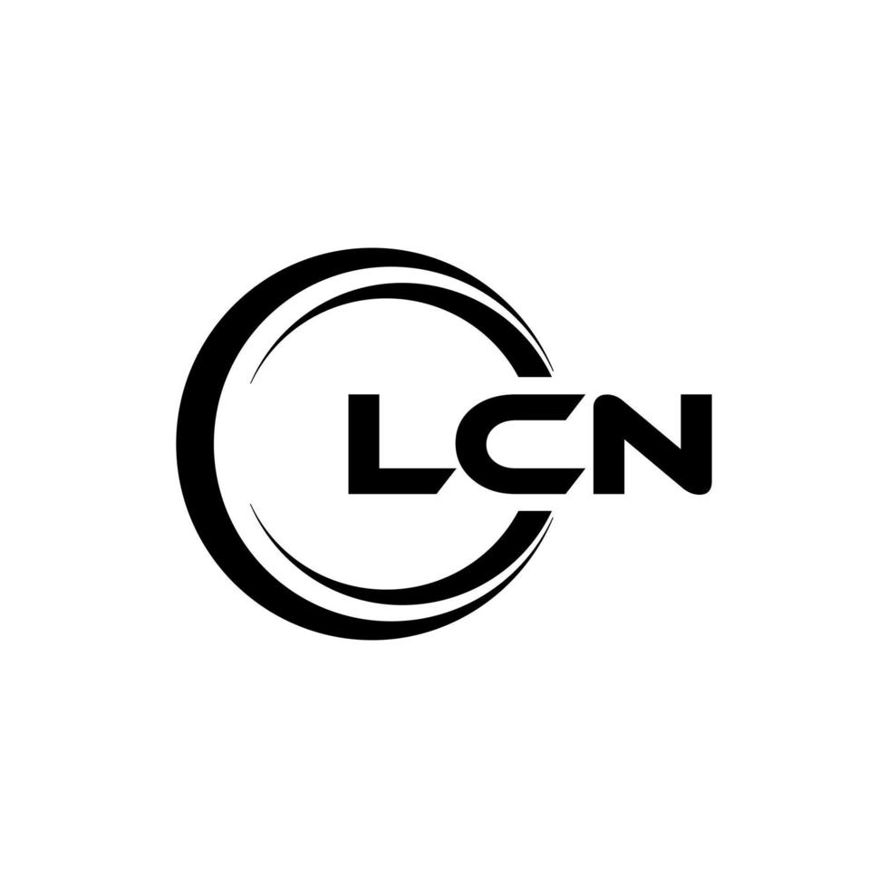 lcn brev logotyp design i illustration. vektor logotyp, kalligrafi mönster för logotyp, affisch, inbjudan, etc.