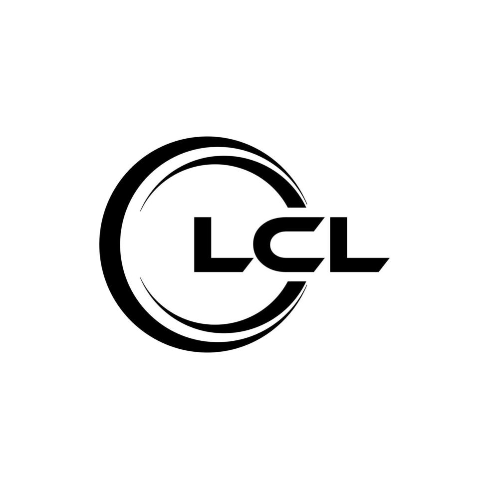 lcl brev logotyp design i illustration. vektor logotyp, kalligrafi mönster för logotyp, affisch, inbjudan, etc.