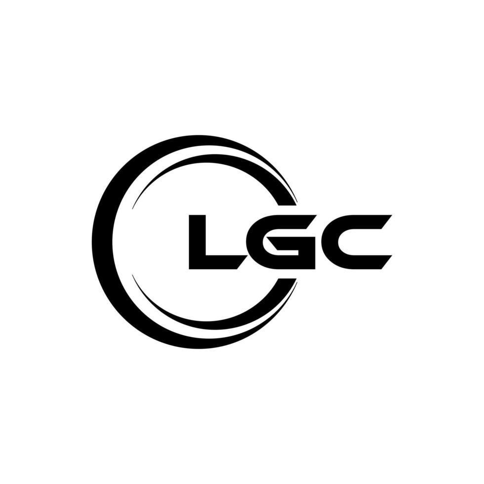 lgc brev logotyp design i illustration. vektor logotyp, kalligrafi mönster för logotyp, affisch, inbjudan, etc.