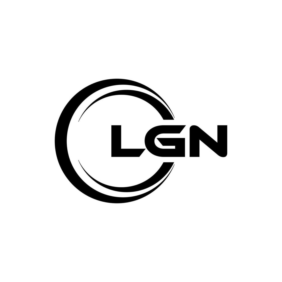 lgn brev logotyp design i illustration. vektor logotyp, kalligrafi mönster för logotyp, affisch, inbjudan, etc.