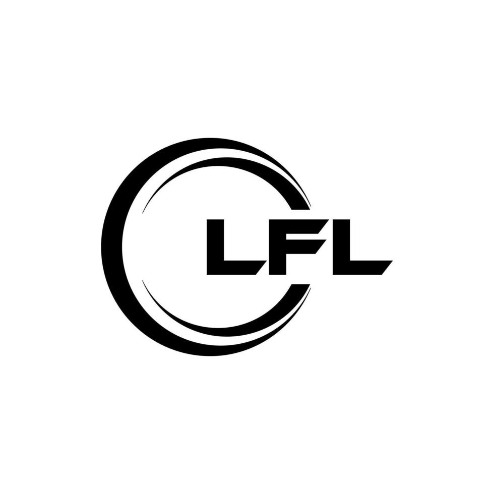 lfl brev logotyp design i illustration. vektor logotyp, kalligrafi mönster för logotyp, affisch, inbjudan, etc.