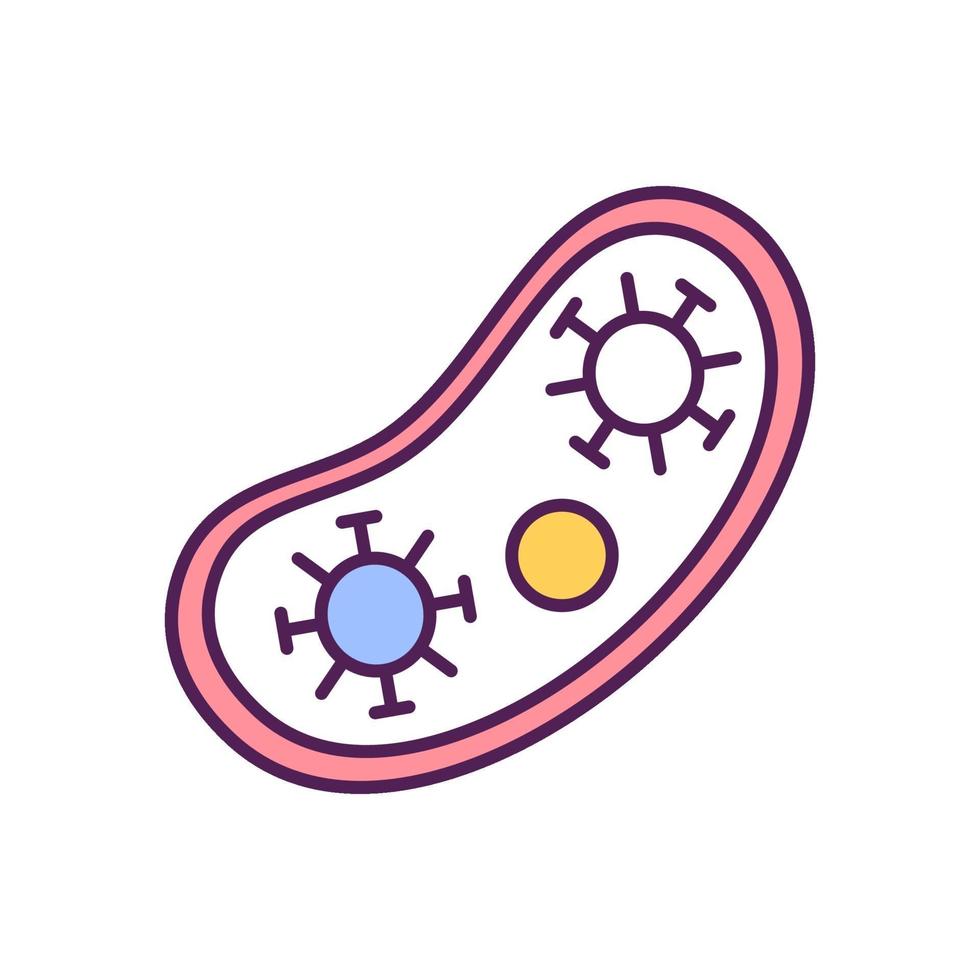 Bakterien-RGB-Farbsymbol vektor