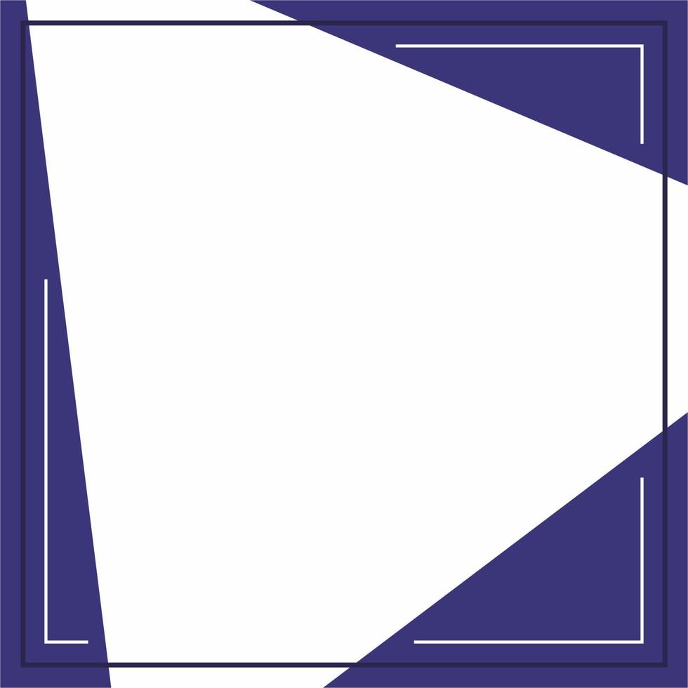 blå ram och vit bakgrund Färg med rand linje form och trianglar. lämplig för social media posta. vektor