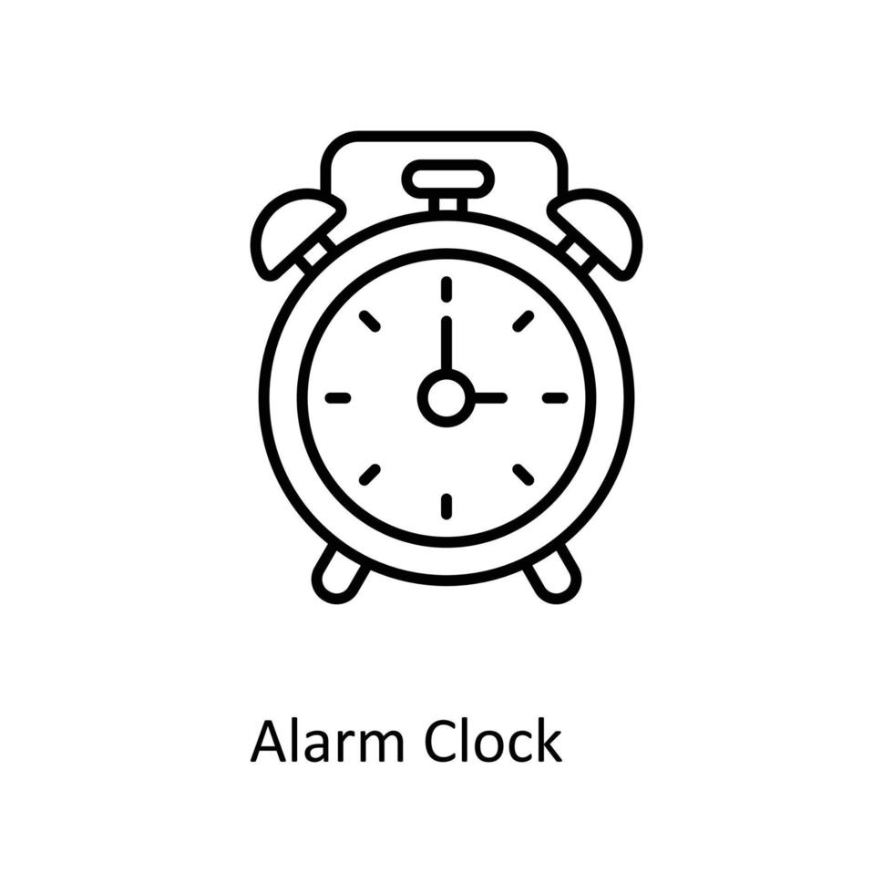 Alarm Uhr Vektor Gliederung Symbole. einfach Lager Illustration Lager