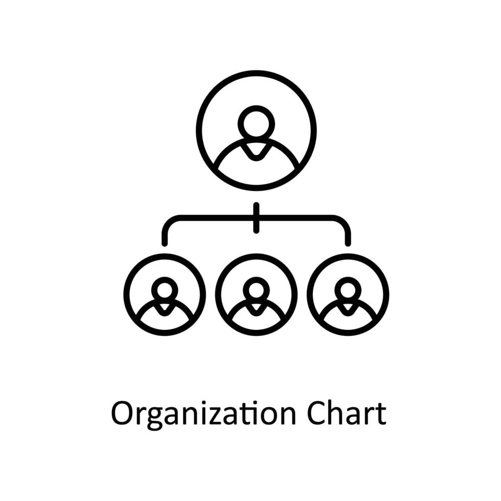 organisation Diagram vektor översikt ikoner. enkel stock illustration stock