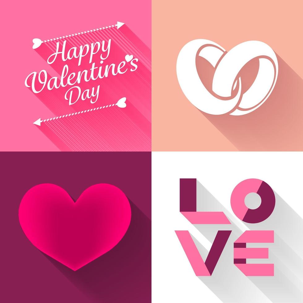 Valentinstag Icon Set vektor