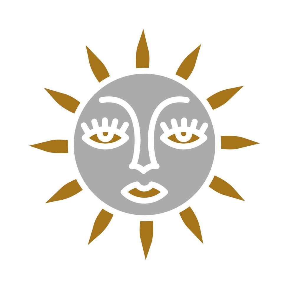 Sonne mit Gesicht Vektor Symbol Stil