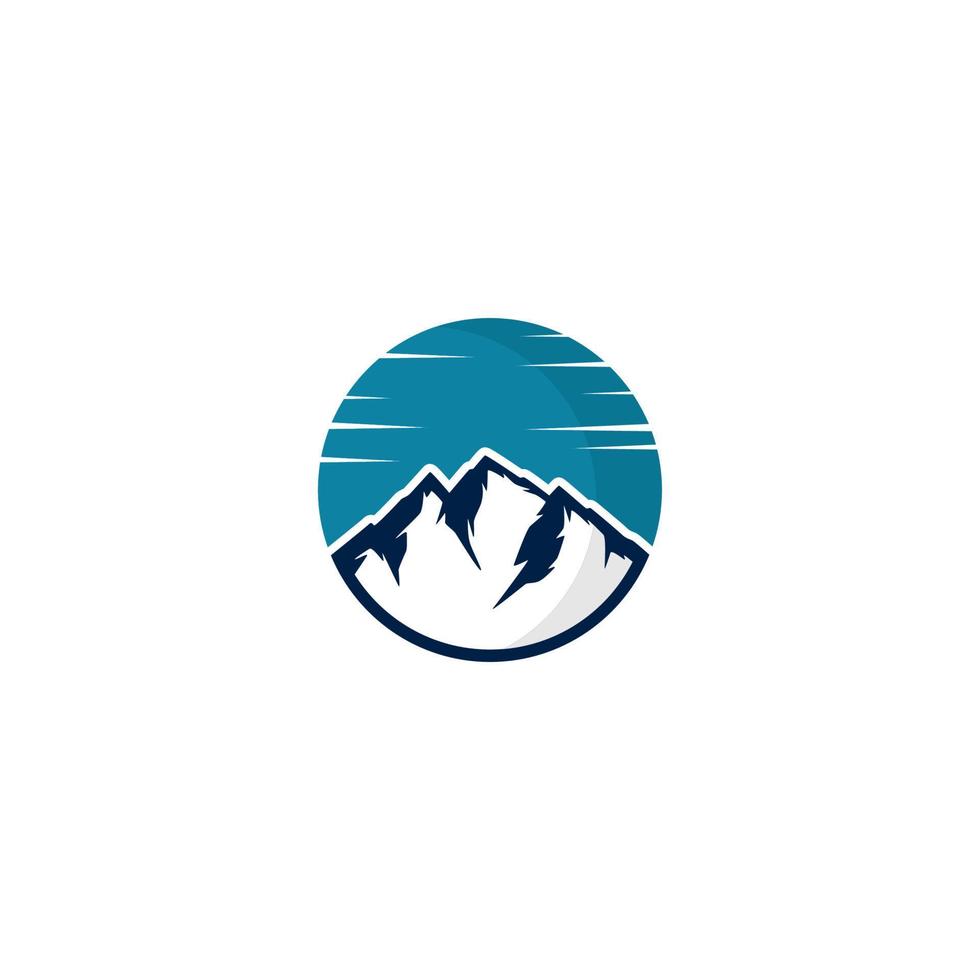 Berg Logo mit Sonne auf es vektor