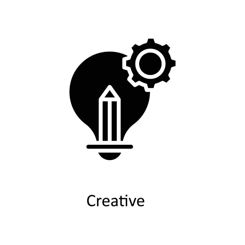 kreativ vektor fast ikoner. enkel stock illustration stock