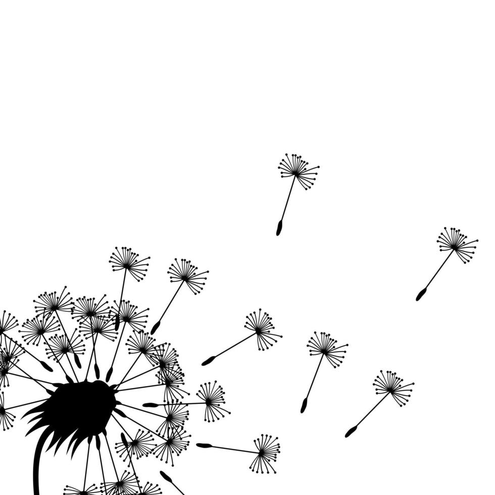 svart silhuett av blommor vektor