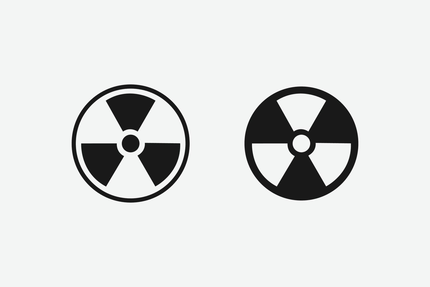 radioaktiv vektor ikon. strålningssymbol. fara, försiktighet, varningstecken