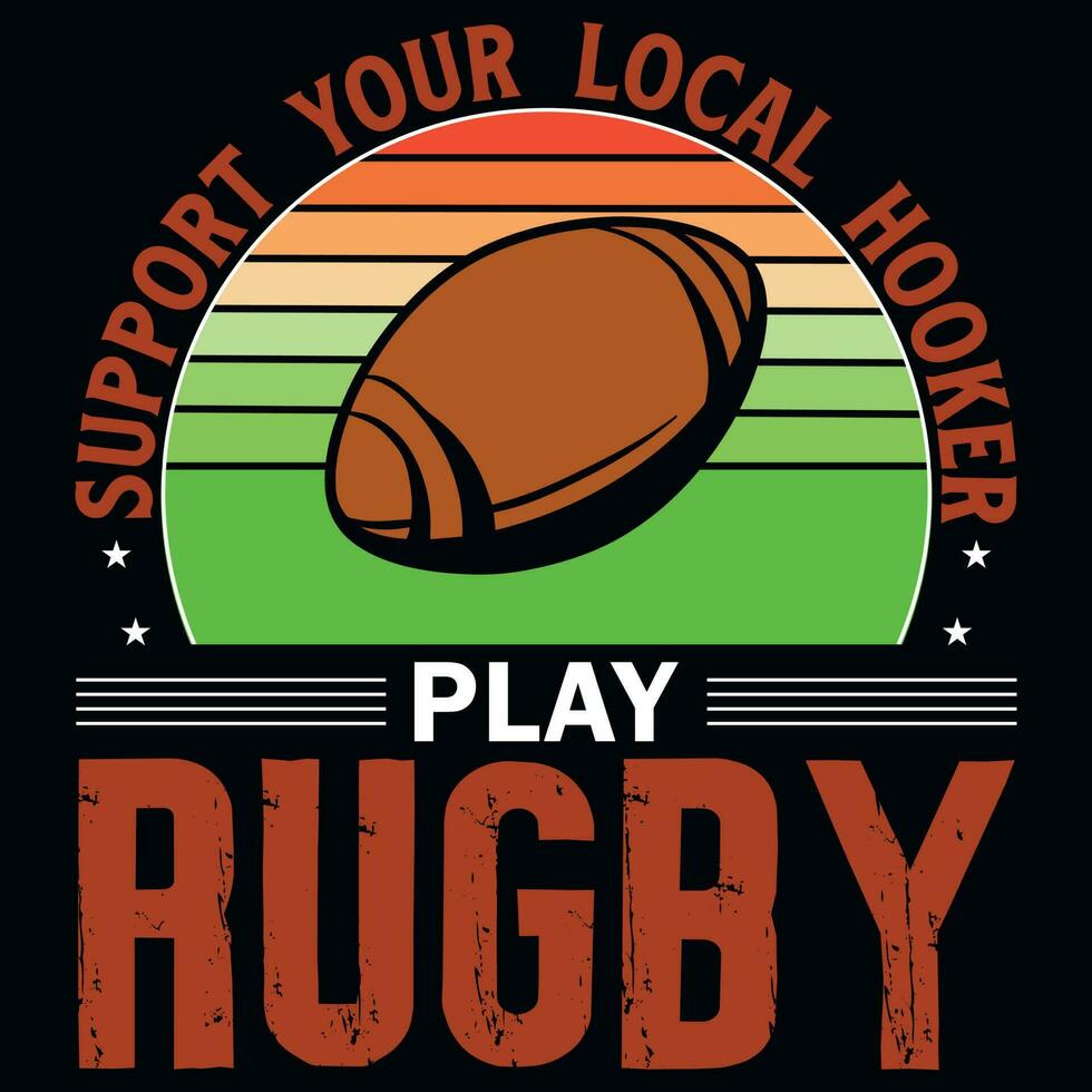 Rugby spielen Jahrgänge T-Shirt Design vektor