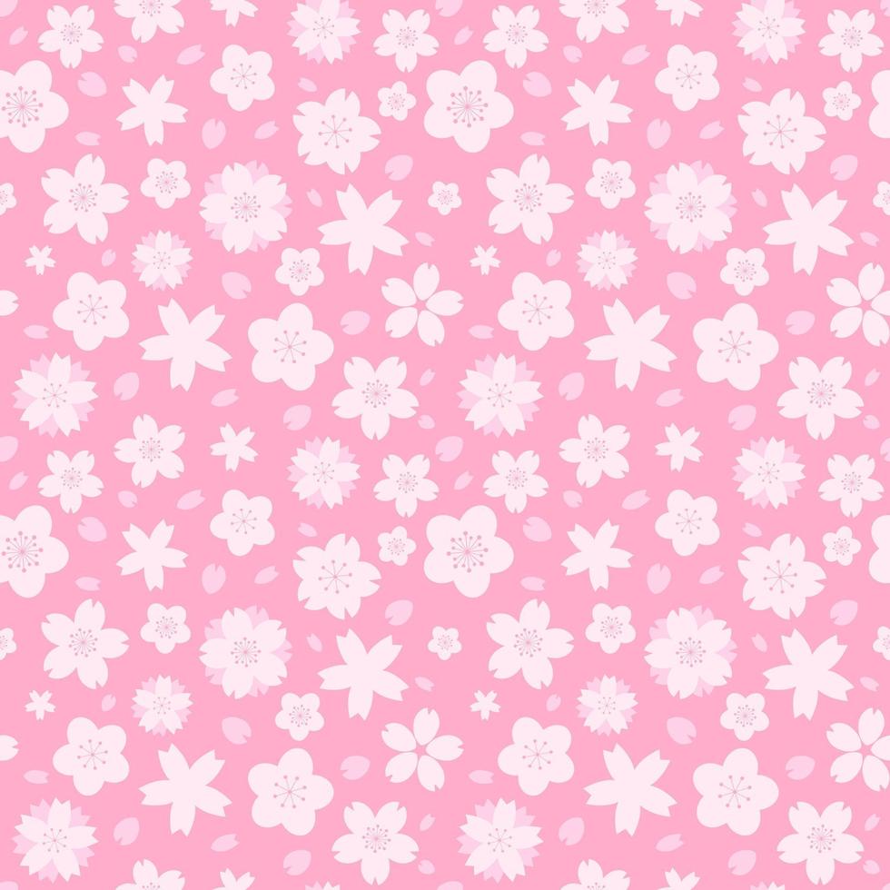 sömlös mönster med geometrisk rosa sakura blommor för hanami vektor
