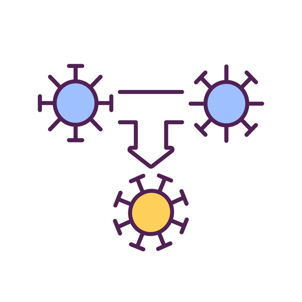 covid mutation rgb färgikon vektor