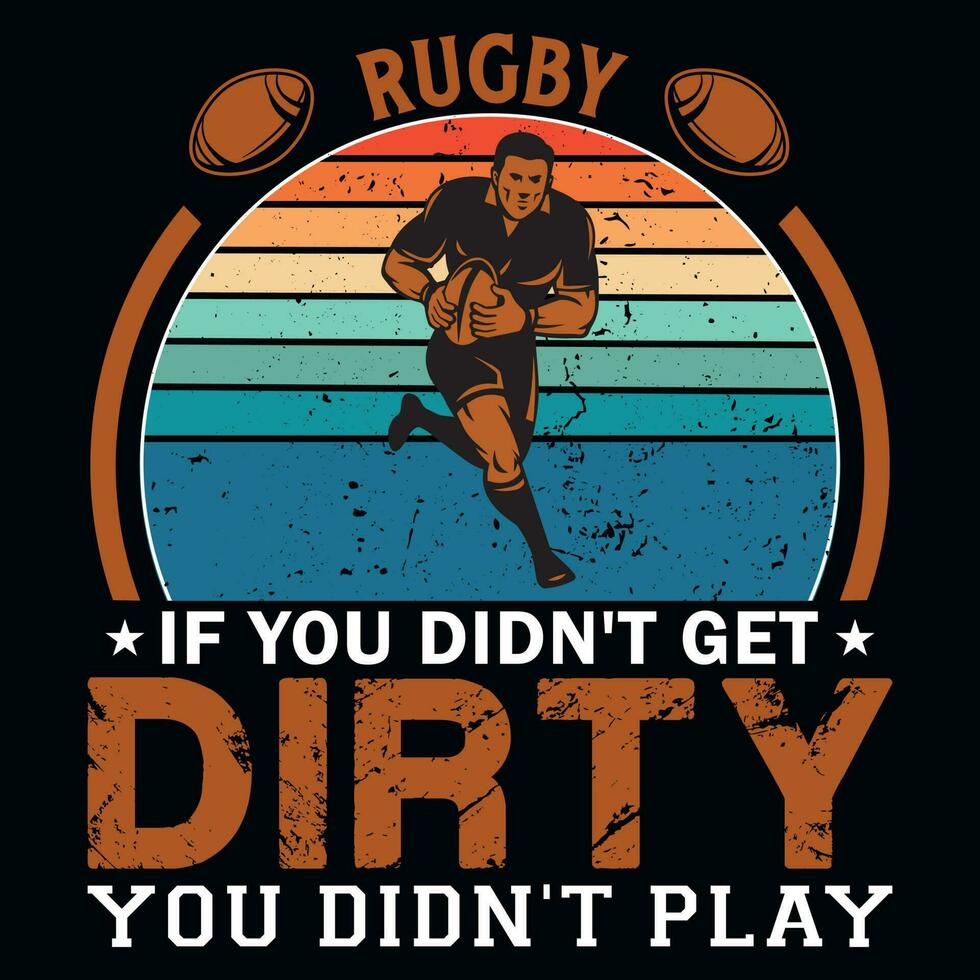 rugby spelar grafik tshirt design vektor