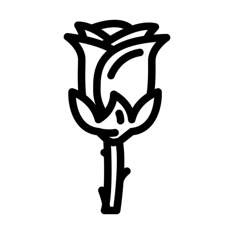 Rose Blume Frühling Linie Symbol Vektor Illustration