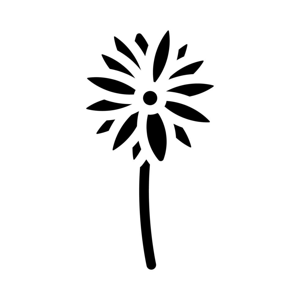 schwarz Augen Susan Blume Frühling Glyphe Symbol Vektor Illustration