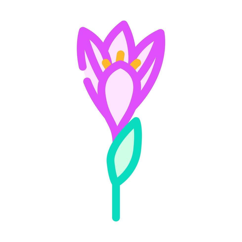krokus blomma vår Färg ikon vektor illustration