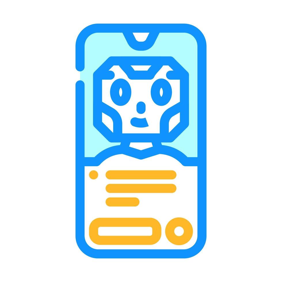 Handy, Mobiltelefon Plaudern bot Farbe Symbol Vektor Illustration