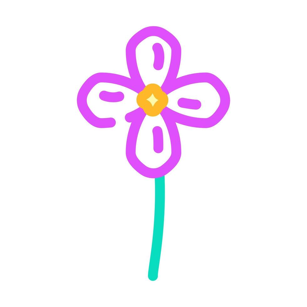 lila blomma vår Färg ikon vektor illustration