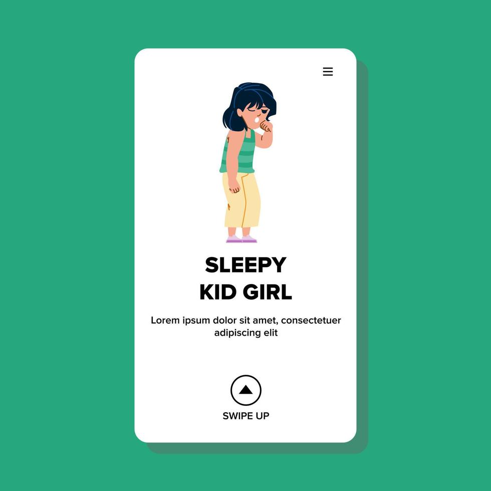 schläfrig Kind Mädchen Vektor
