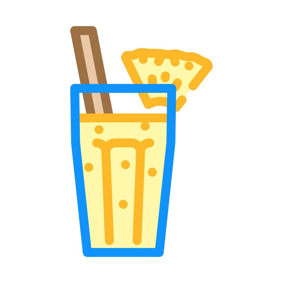 Ananas Smoothie trinken Farbe Symbol Vektor Illustration