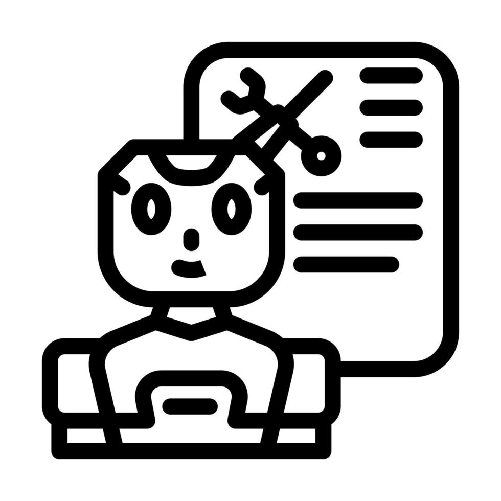 Bedienung Plaudern bot Linie Symbol Vektor Illustration