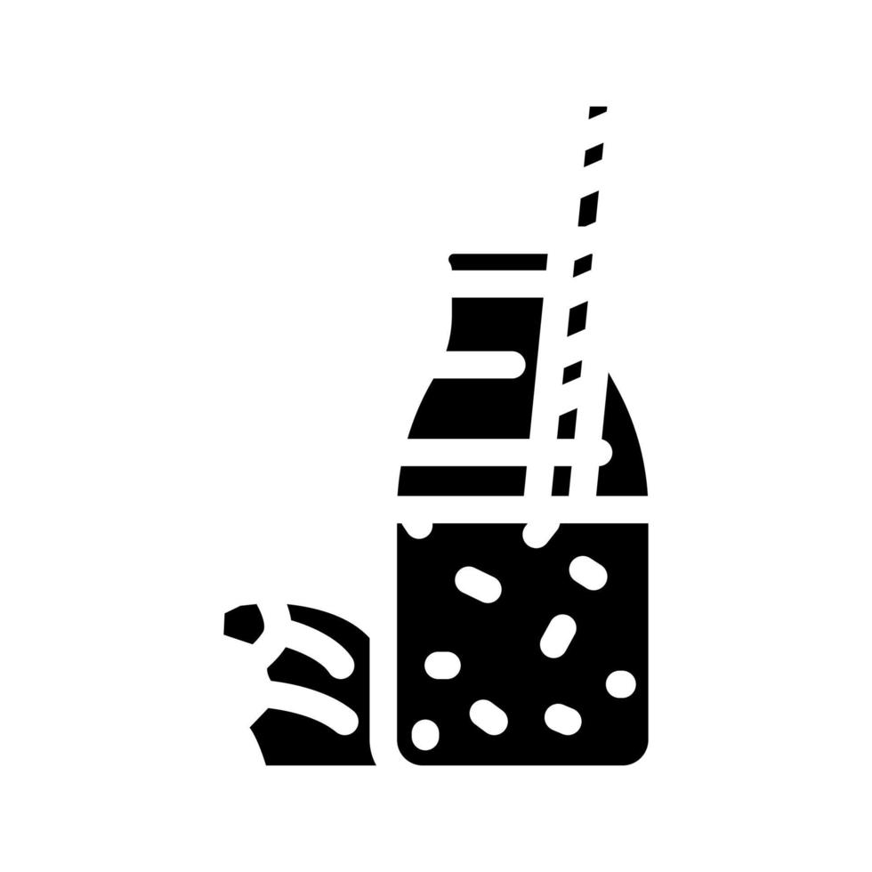 Wasser Smoothie trinken Glyphe Symbol Vektor Illustration