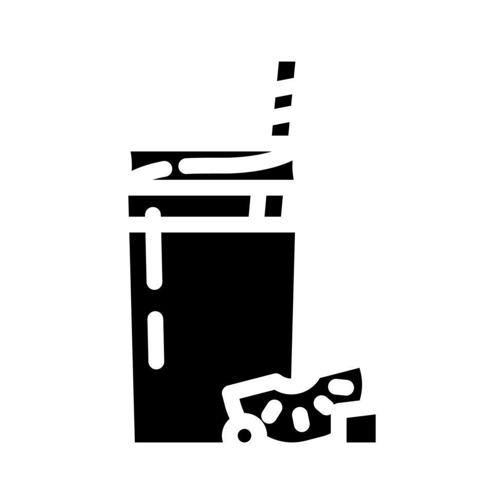 gefroren Obst Smoothie trinken Glyphe Symbol Vektor Illustration