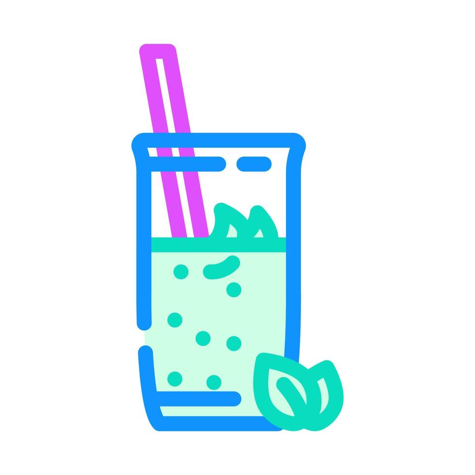 Minze Smoothie trinken Farbe Symbol Vektor Illustration