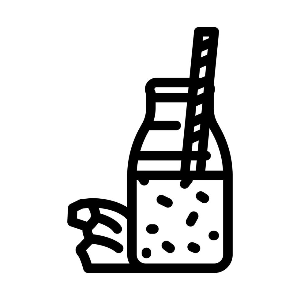 Wasser Smoothie trinken Linie Symbol Vektor Illustration