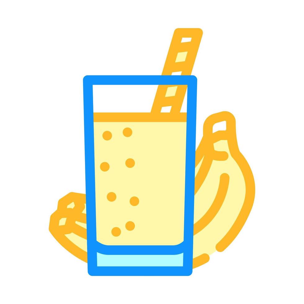 Banane Smoothie trinken Farbe Symbol Vektor Illustration