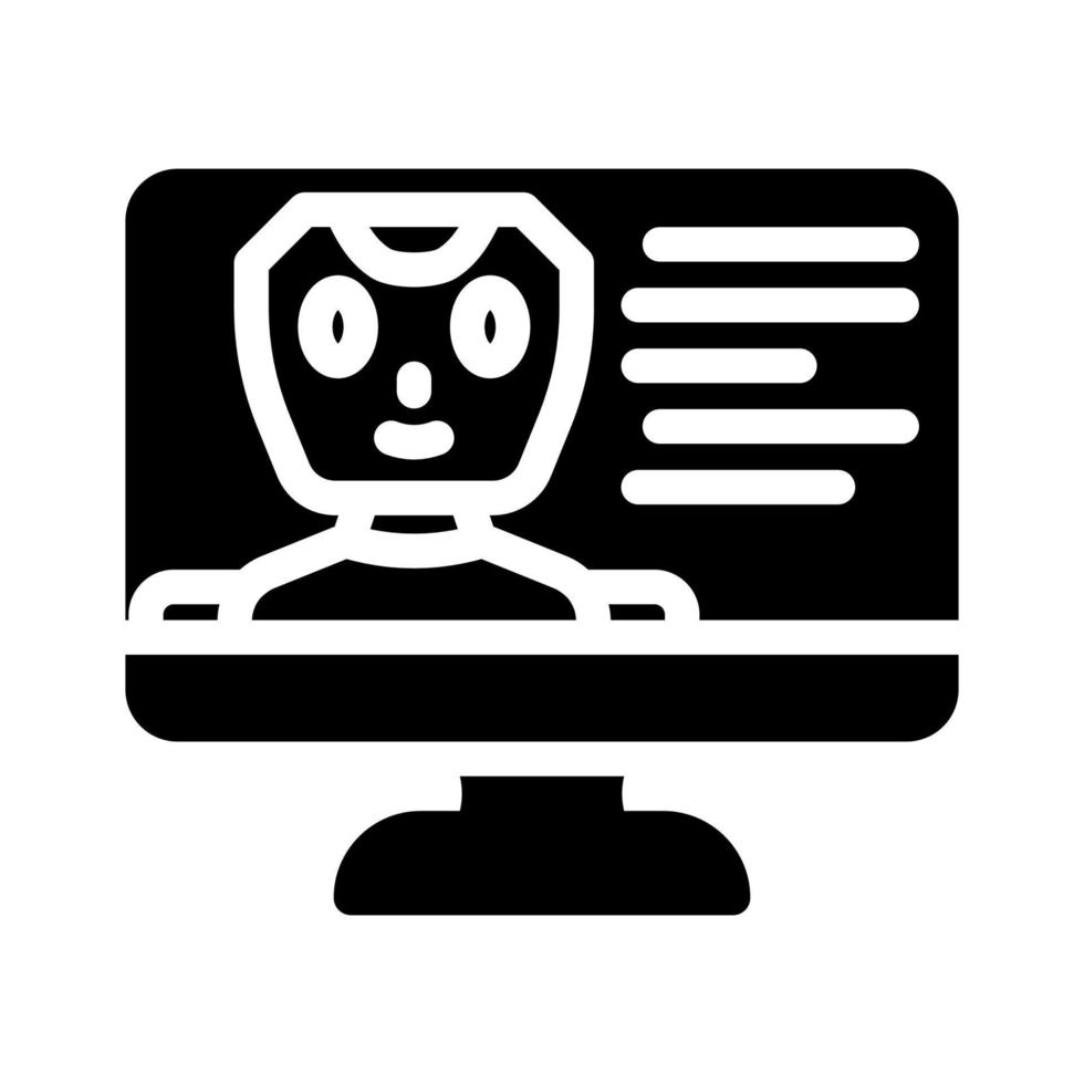 virtuell Plaudern bot Glyphe Symbol Vektor Illustration