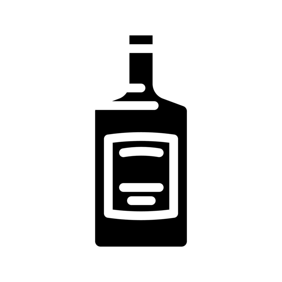 Gin Glas Flasche Glyphe Symbol Vektor Illustration