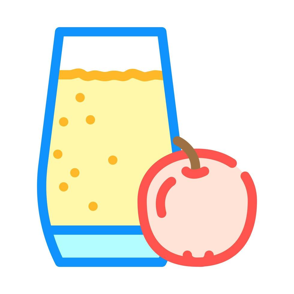 Apfel Saft Smoothie trinken Farbe Symbol Vektor Illustration