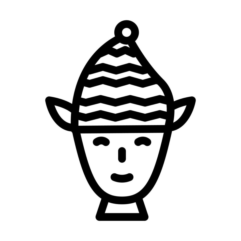 Kopf Elf komisch Linie Symbol Vektor Illustration