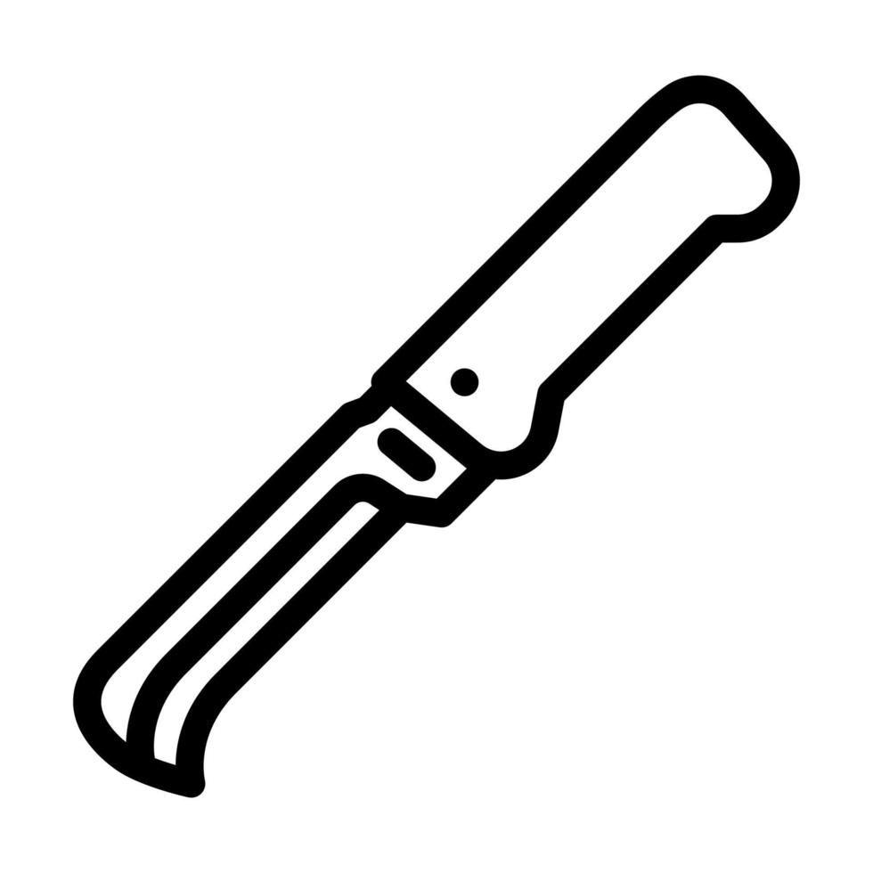 trädgård kniv verktyg linje ikon vektor illustration