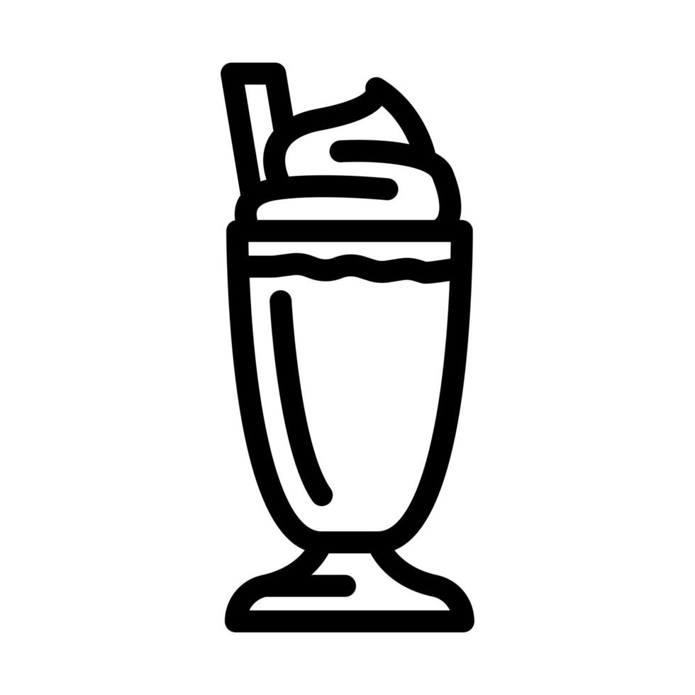 Eis Sahne Smoothie trinken Linie Symbol Vektor Illustration