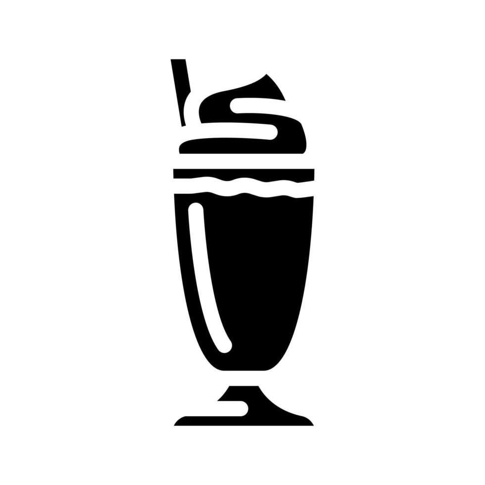 is grädde smoothie dryck glyf ikon vektor illustration