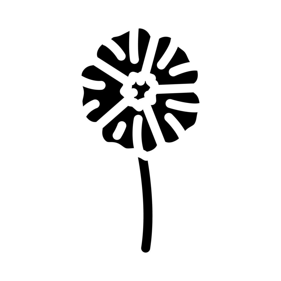 Hibiskus Blume Frühling Glyphe Symbol Vektor Illustration