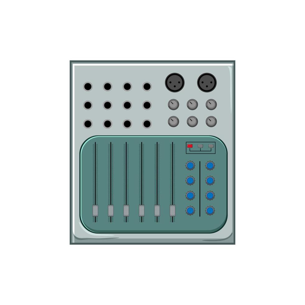 Ausrüstung Audio- Rührgerät Karikatur Vektor Illustration