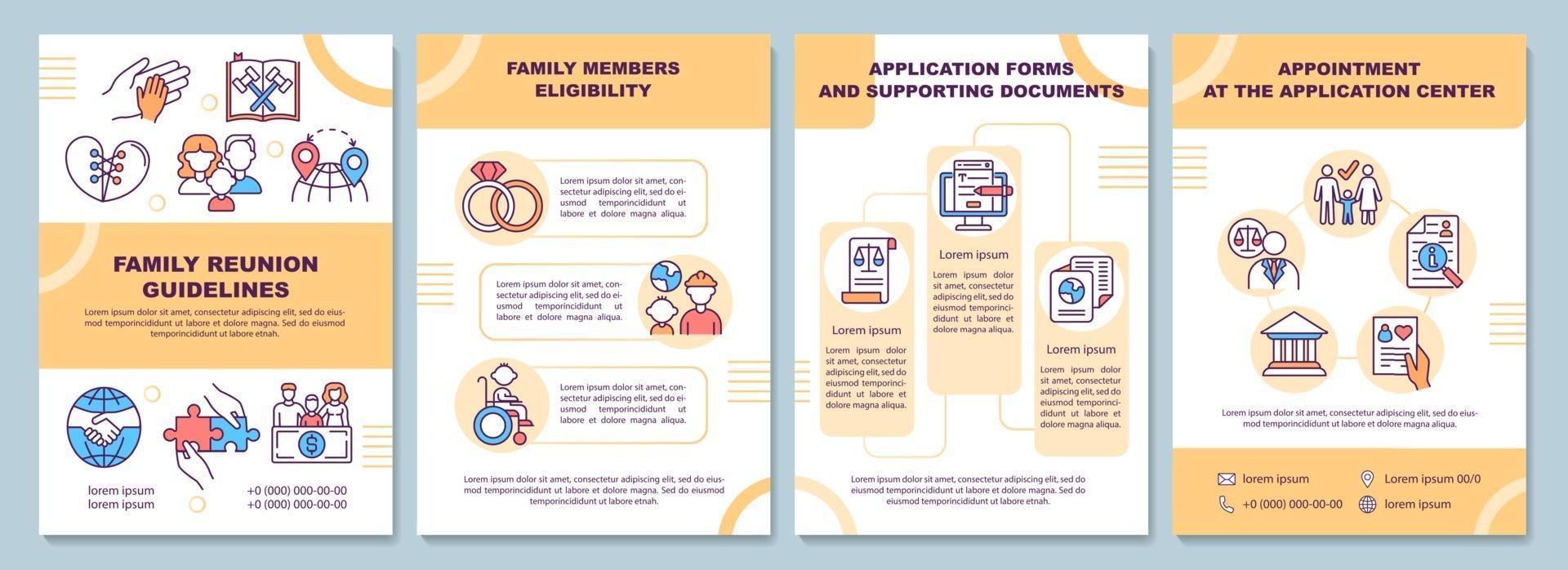 riktlinjer för familjeåterförening broschyrmall vektor