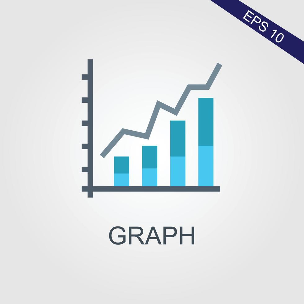 Graf ikon i trendig platt stil isolerat på grå bakgrund. Diagram bar symbol för din webb webbplats design, logotyp, app, ui. vektor illustration, eps10.