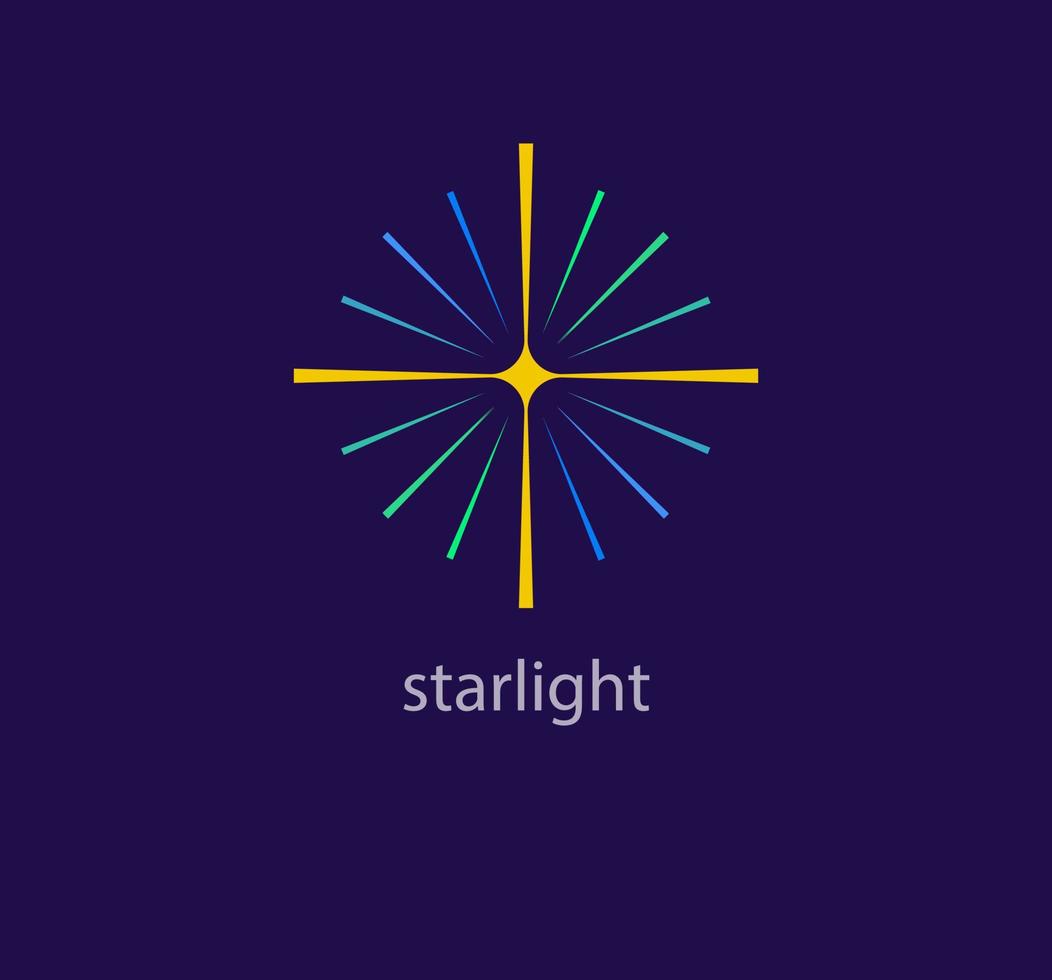 starlight logotyp. unik färgrik design. abstrakt festival logotyp mall. vektor. vektor