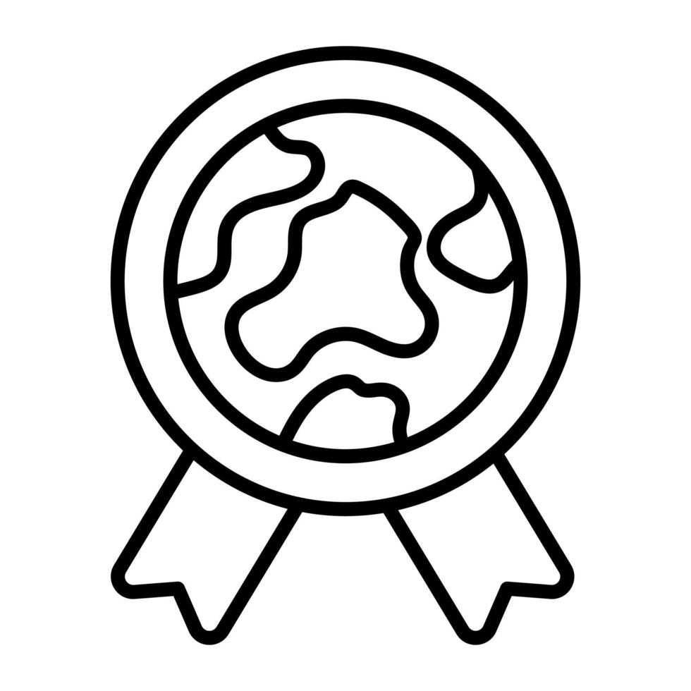 vorsichtig entworfen Symbol von Öko Abzeichen im editierbar Stil, Prämie Symbol von Welt Erde Tag vektor