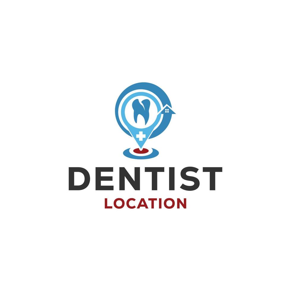 Dental oder dentis Logo mit Stift Ort Symbol Design Vorlage vektor