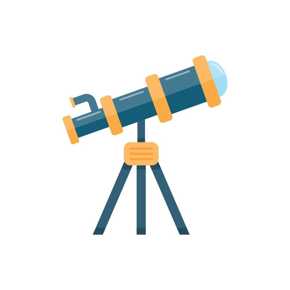Teleskop Symbol im eben Stil. Kosmos entdecken Vektor Illustration auf isoliert Hintergrund. Astronomie Zeichen Geschäft Konzept.